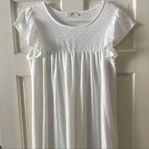 entro white eyelet short-sleeved dress